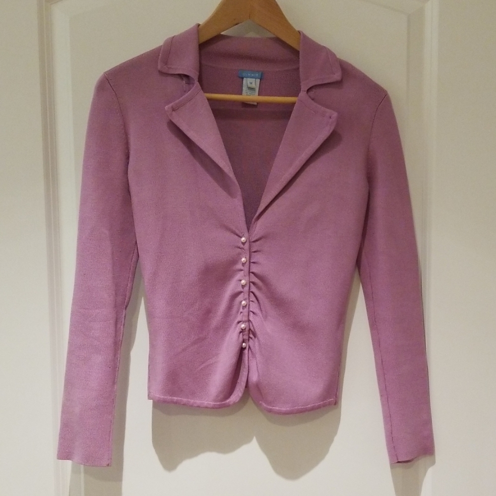 FWP // Purple blazer pearl buttons